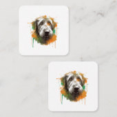 Carte De Visite Carré Irish Wolfhound (Devant / Derrière)