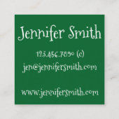 Carte De Visite Carré Irlandais Shamrock Vert Clover Luck St. Patrick's  (Dos)