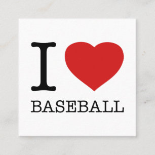 CARTE DE VISITE CARRÉ J'ADORE LE BASEBALL