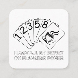Carte De Visite Carré J'Ai Perdu Tout Mon Argent Sur La Planification Du