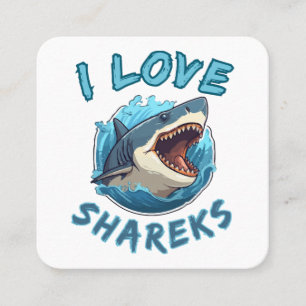 Carte De Visite Carré J'aime les requins Fisher
