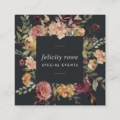 Carte De Visite Carré Jardin Lune | Cadre floral (Devant)