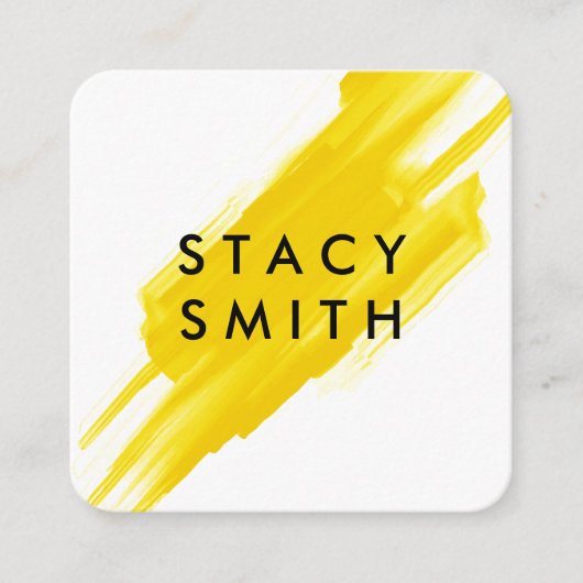 Carte De Visite Carré Jaune brossé (Devant)