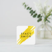 Carte De Visite Carré Jaune brossé (Debout devant)