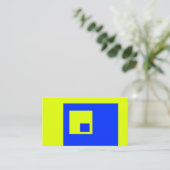Carte De Visite Carré jaune et bleu (Debout devant)