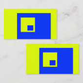 Carte De Visite Carré jaune et bleu (Devant / Derrière)