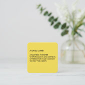 Carte De Visite Carré Jaune minimaliste (Debout devant)