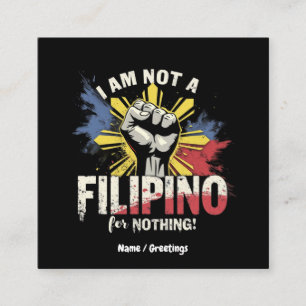 Carte De Visite Carré Je ne suis pas Philippin pour rien partisan de Dut