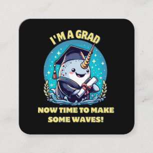 Carte De Visite Carré Je suis diplômé d'une licorne de mer ! Maintenant,