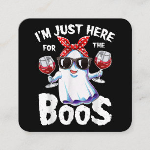 Carte De Visite Carré Je suis juste ici pour le Boos Halloween Women Gho