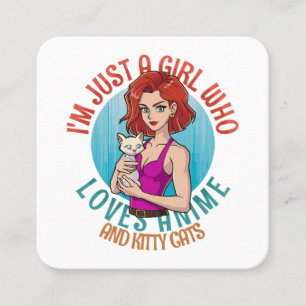 Carte De Visite Carré Je suis juste une fille qui aime les chats