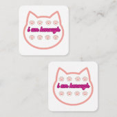 Carte De Visite Carré Je suis kassez t-shert cat (Devant / Derrière)