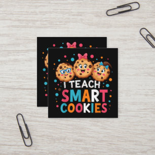 Carte De Visite Carré J'enseigne aux cookies intelligents professeur de