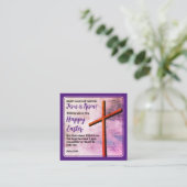 Carte De Visite Carré JÉSUS EST RENOUVELÉ Christian EASTER (Debout devant)