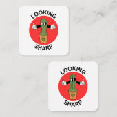 Carte De Visite Carré Jeu de cactus croisés (Devant / Derrière)