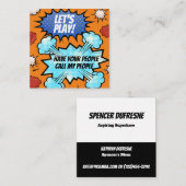 Carte De Visite Carré Jeux pour enfants - BD  (Devant / Derrière)