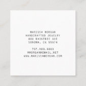 Carte De Visite Carré Joaillier Designer Blue Agate Geode Monogramme (Dos)