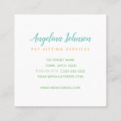 Carte De Visite Carré Joli animal de compagnie de chat assis (Dos)