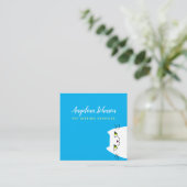 Carte De Visite Carré Joli animal de compagnie de chat assis (Debout devant)