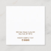 Carte De Visite Carré Joli Boho Floral Rose Écran À oreille (Dos)