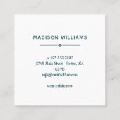 Carte De Visite Carré Joli bouquets de roses - Turquoise & rose - Monogr (Dos)