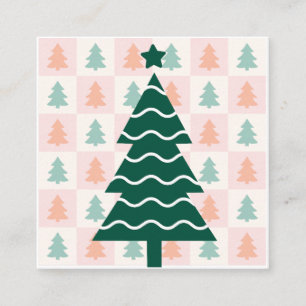 Carte De Visite Carré Joli design de Noël pour un sapin de Noël.