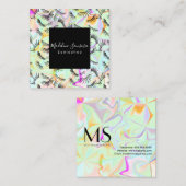 Carte De Visite Carré Joli Eyelash Technicien Hologramme Eyelashes (Devant / Derrière)