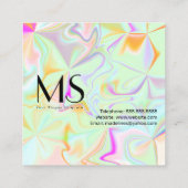 Carte De Visite Carré Joli Eyelash Technicien Hologramme Eyelashes (Dos)