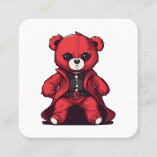 Carte De Visite Carré Joli garçon rouge en peluche