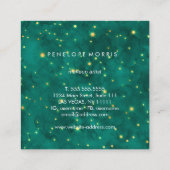Carte De Visite Carré Joli Gold et Turquoise Constellations Stylist (Dos)