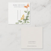 Carte De Visite Carré Joli Jardin Papillons Papillons de poche Écran Cli (Devant / Derrière)