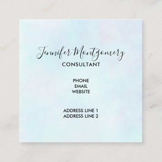 Carte De Visite Carré Joli Pastel Colours Motif à papillon aquarelle