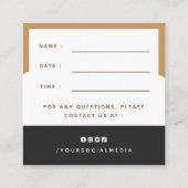 Carte De Visite Carré Joli Rendez-vous avec animaux de compagnie Reminde (Dos)