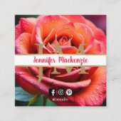 Carte De Visite Carré Joli rose et rose Rose AI généré (Devant)