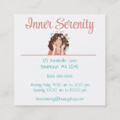 Carte De Visite Carré Joli salon de coiffure Personnaliser (Dos)