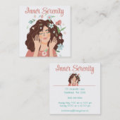 Carte De Visite Carré Joli salon de coiffure Personnaliser (Devant / Derrière)