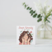 Carte De Visite Carré Joli salon de coiffure Personnaliser (Debout devant)