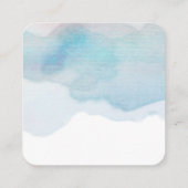 Carte De Visite Carré jolie bleu abstrait aquarelle (Dos)