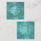 Carte De Visite Carré Jolie couronne botanique (Devant / Derrière)