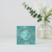 Carte De Visite Carré Jolie couronne botanique (Debout devant)