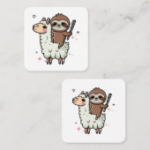 Carte De Visite Carré Jolie machine à sous pour bébé et lama (Devant / Derrière)