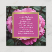 Carte De Visite Carré Jolie rose rose IA générée (Dos)