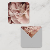 Carte De Visite Carré jolie rose rose pétales double face (Devant / Derrière)