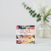 Carte De Visite Carré Jolies fleurs d'automne couleurs rustiques (Debout devant)