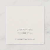 Carte De Visite Carré Jote Native Banksia Floral Écran de collier (Dos)