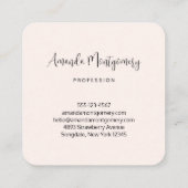 Carte De Visite Carré Jouer Joli Bouquet de Fleur Rose (Dos)