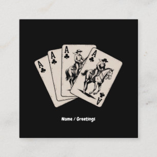 Carte De Visite Carré Jouer Poker-Card Western Country Girl tendance