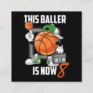 Carte De Visite Carré Joueur de basket-ball du 8e anniversaire Funny 8 a
