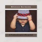 Carte De Visite Carré "Jouons" Playdate de l'enfant (Dos)