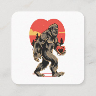 Carte De Visite Carré jour des valentines du coeur de bigfoot